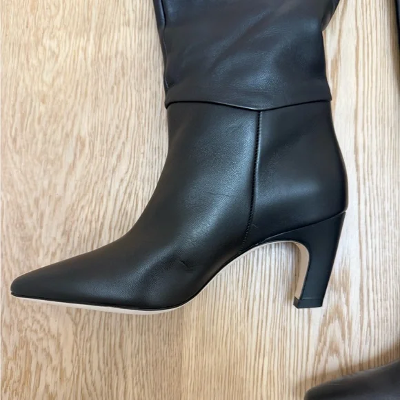 Everlane The Knee-High Banana Heel Boot in black leather size 7 new without box - Picture 4 of 14